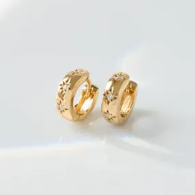 Constellation Gold 7mm Baby Huggie Earrings