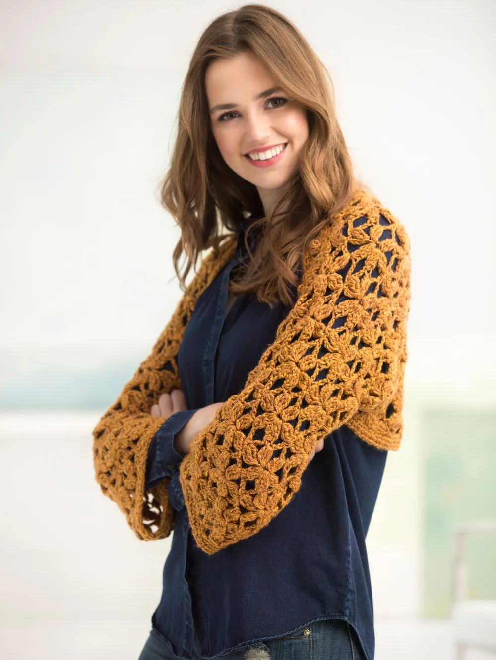 Convertible Flower Lace Shrug (Crochet)