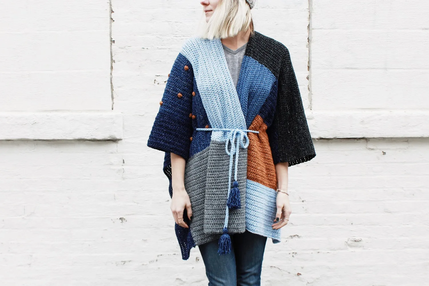 Crochet Kit - Shades of Indigo Poncho