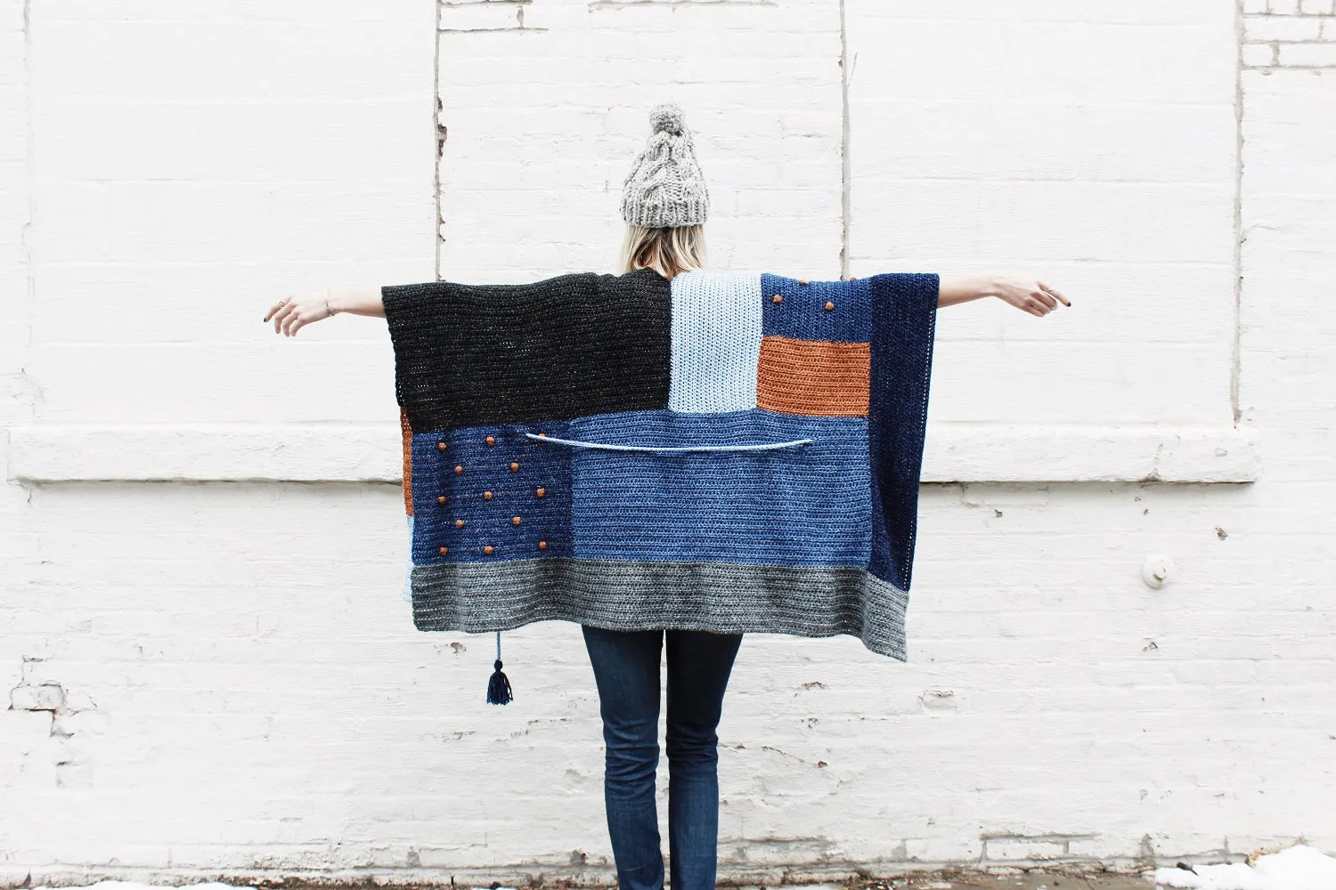 Crochet Kit - Shades of Indigo Poncho