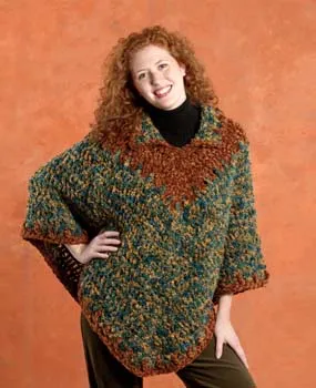 Crochet Suede Trim Poncho Pattern