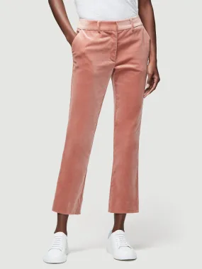 Cropped Velvet Perfect Trouser -- Old Rose