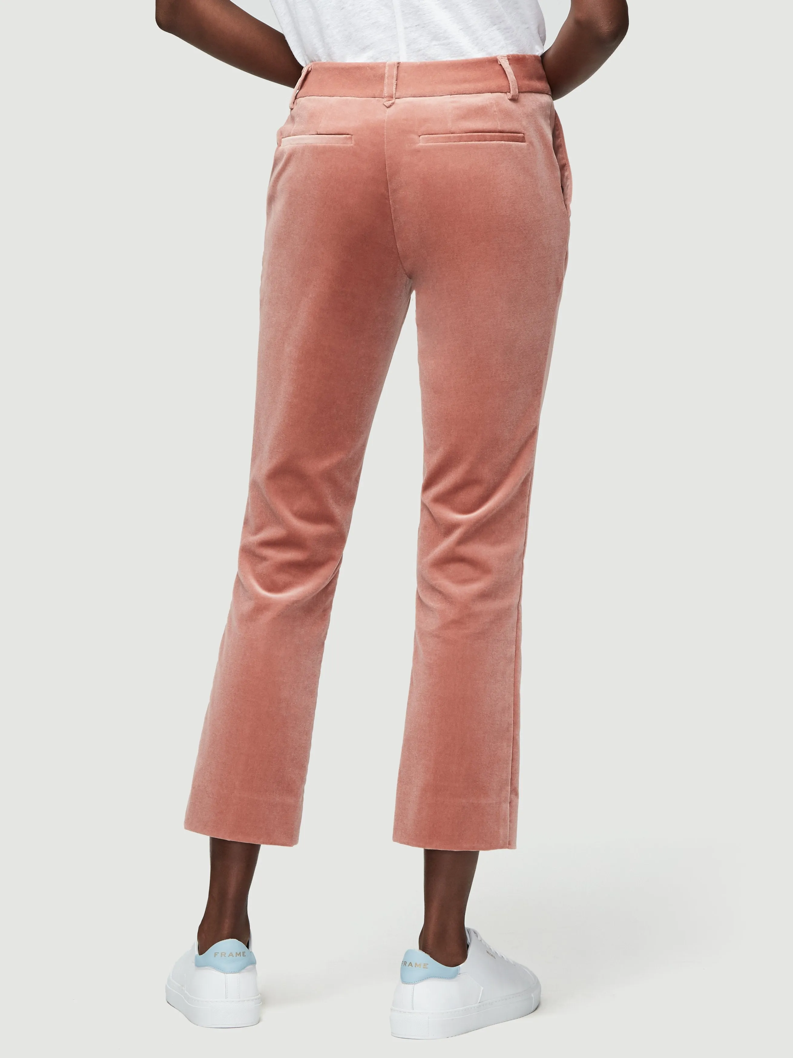 Cropped Velvet Perfect Trouser -- Old Rose