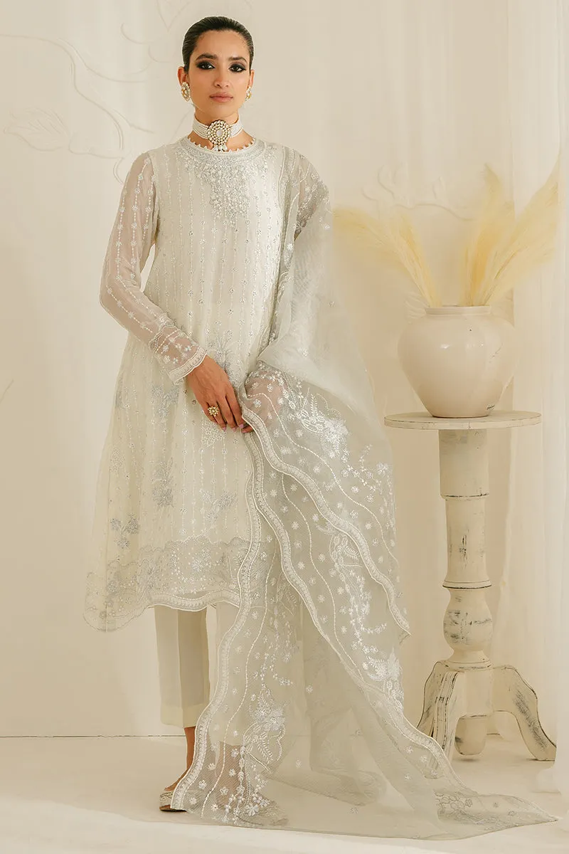 Cross Stitch Luxe Atelier Luxury Formals – Pristine Grizzled - 4PC Chiffon Embroidered Suit