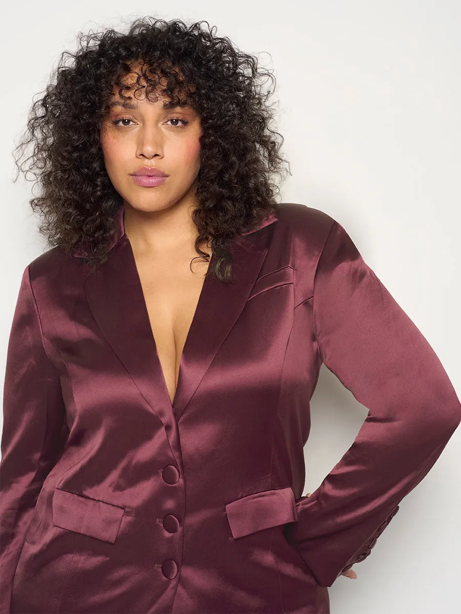 CURVE COLLINS SATIN BOYFRIEND BLAZER