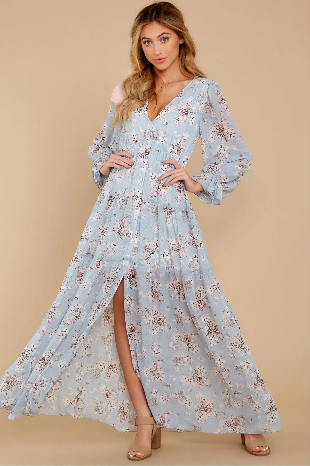 Dashing Daisies Chiffon Boho Maxi Dress - FINAL SALE