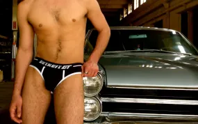 Detroit GT Jock Brief - Black  & White Piping