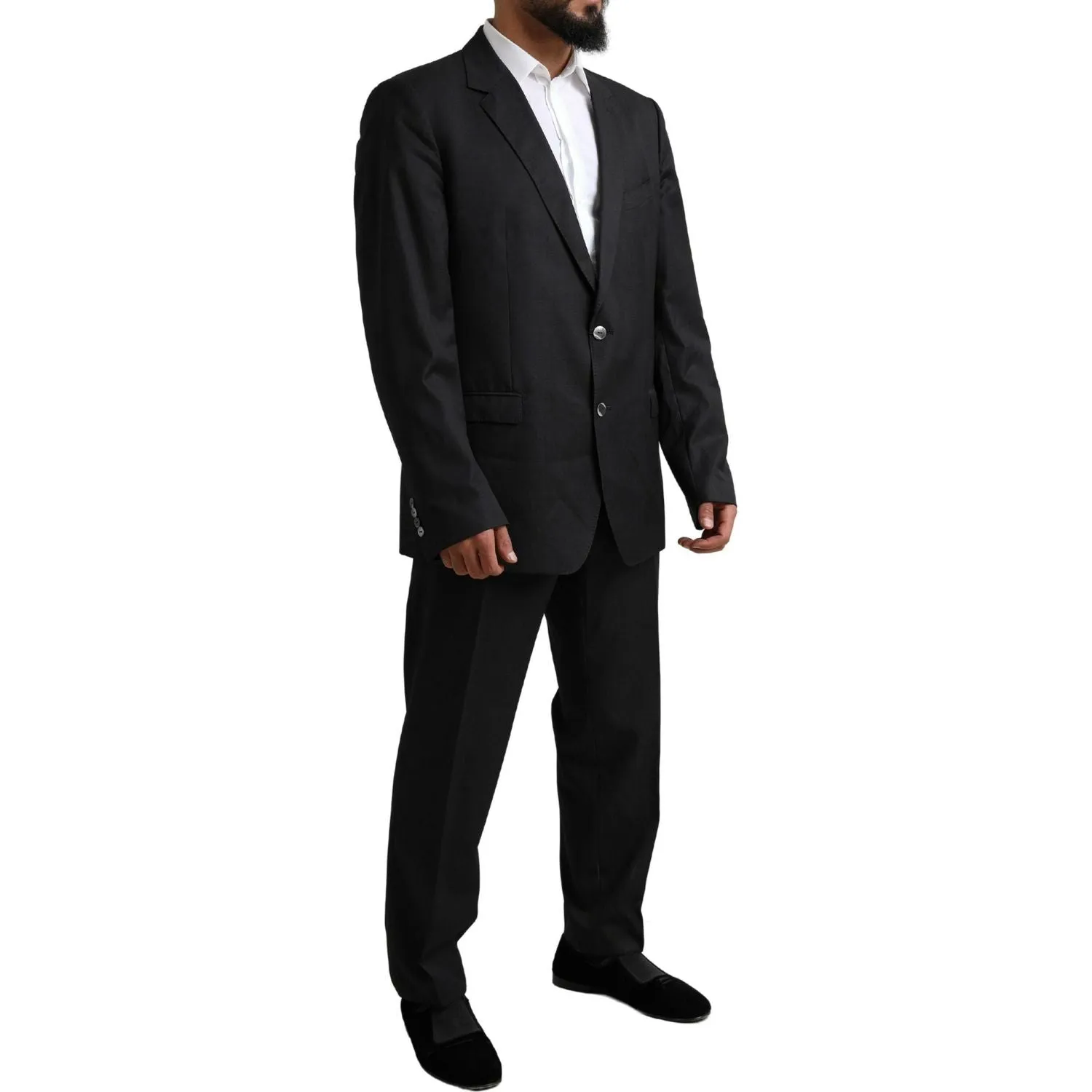 Dolce & Gabbana Elegant Black Virgin Wool Martini Suit