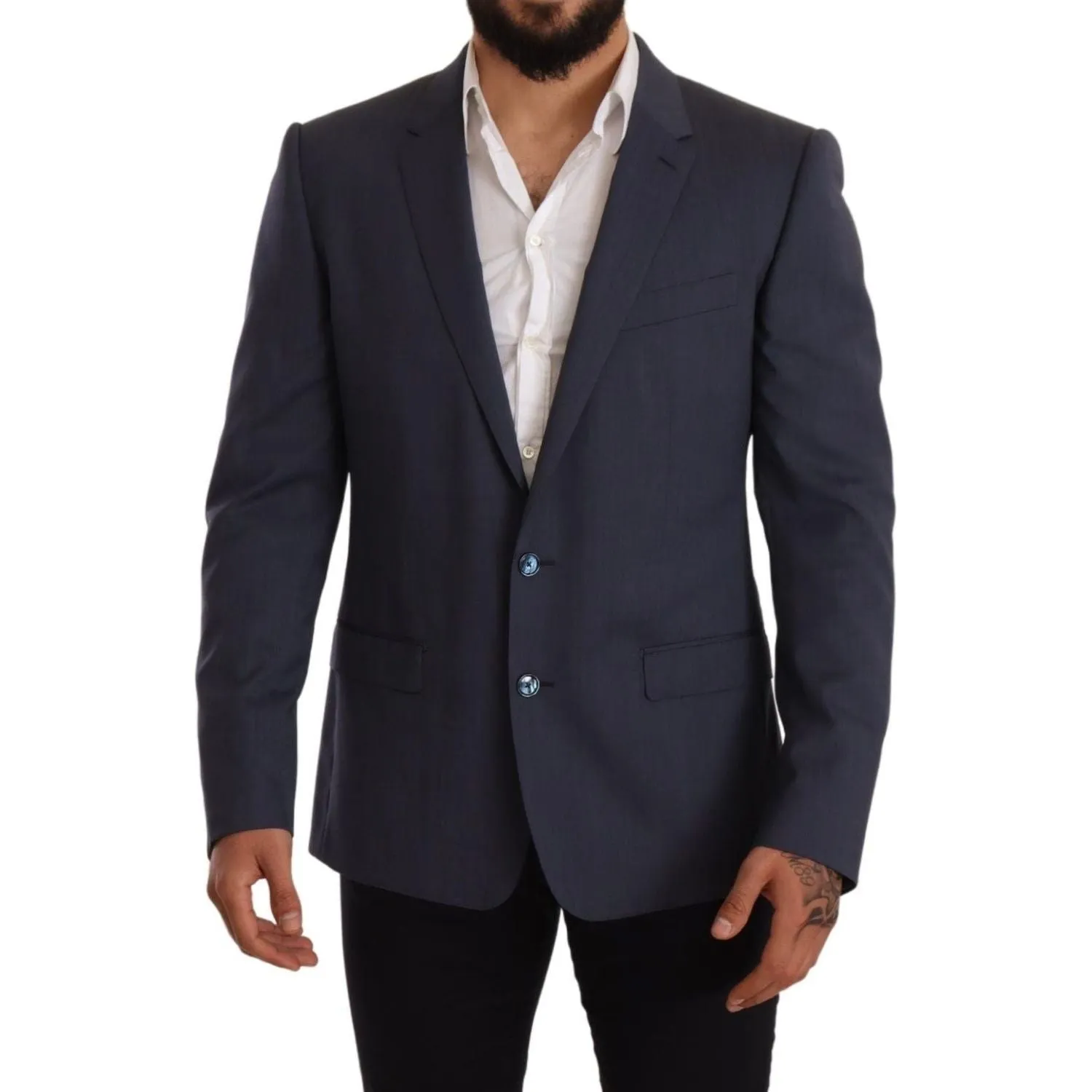 Dolce & Gabbana Elegant Blue Wool Martini Blazer Jacket