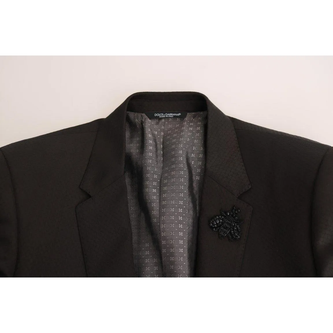 Dolce & Gabbana Elegant Brown Jacquard Martini Suit