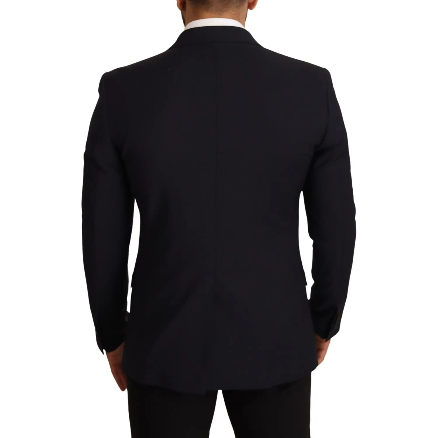 Dolce & Gabbana Elegant Dark Blue Wool Blend Martini Suit