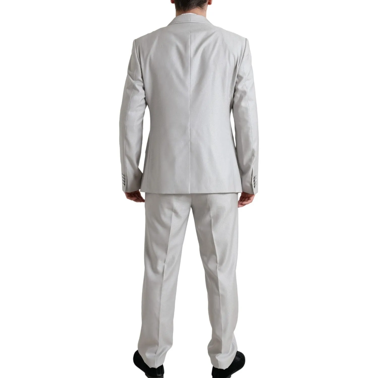 Dolce & Gabbana Elegant Silver Slim Fit Wool-Silk Suit