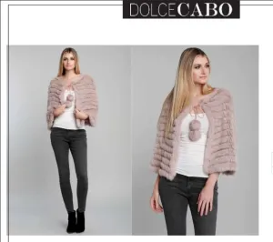 Dolce Cabo Pom Pom poncho dusty rose # 71701