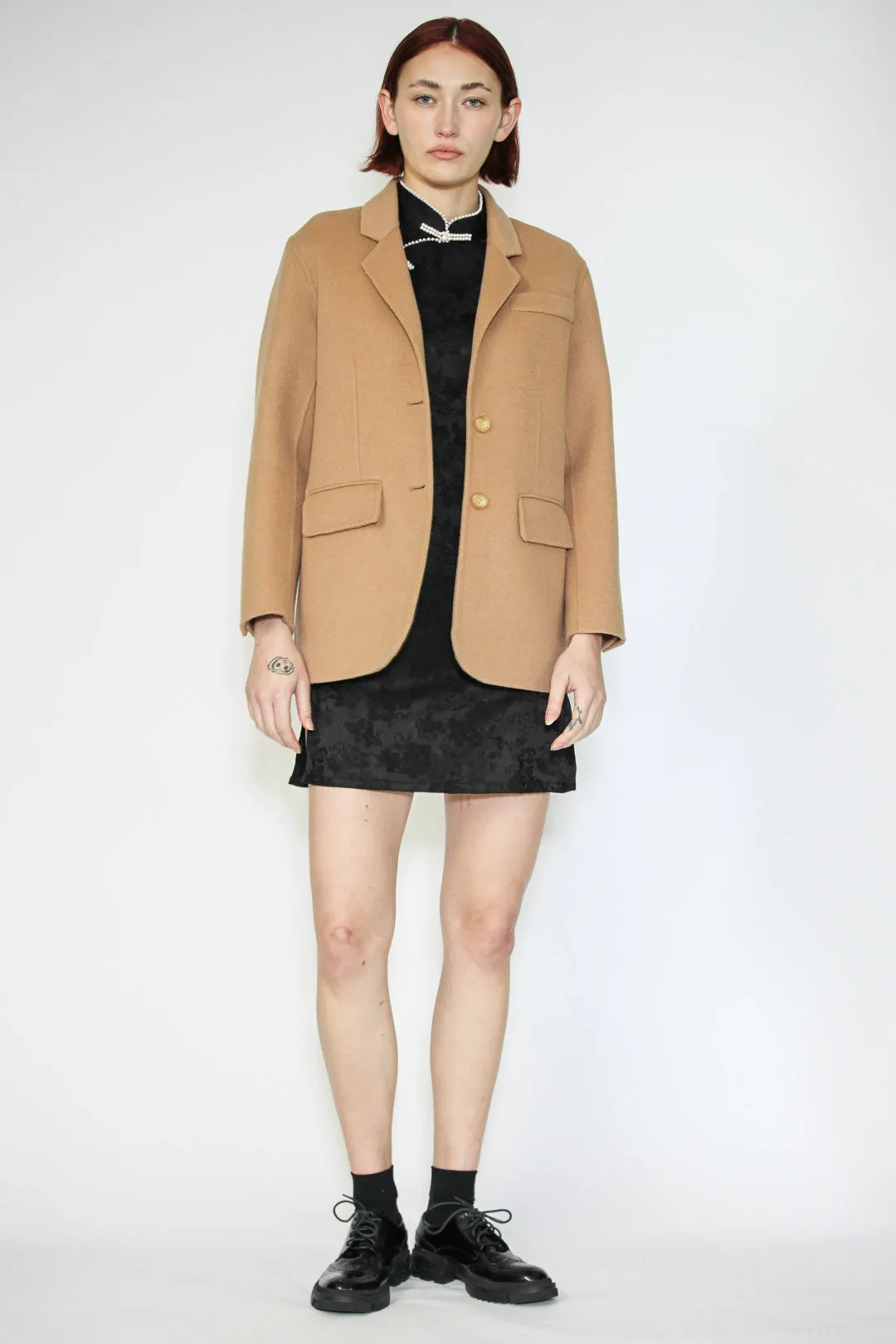 Double-Sided Wool Camel Blazer