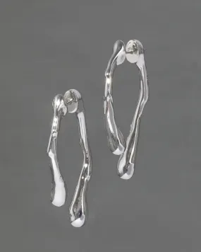 DRIPPY SILVER FRONT BACK POST EARRING