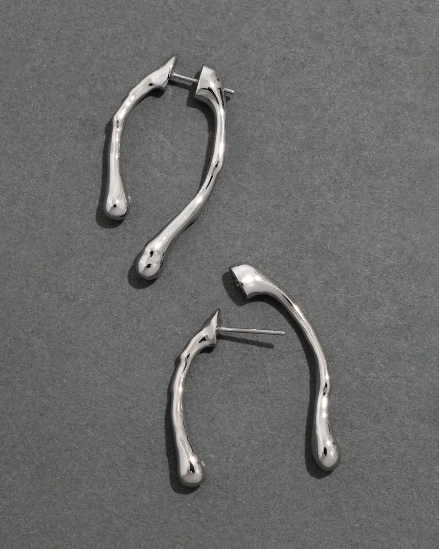 DRIPPY SILVER FRONT BACK POST EARRING