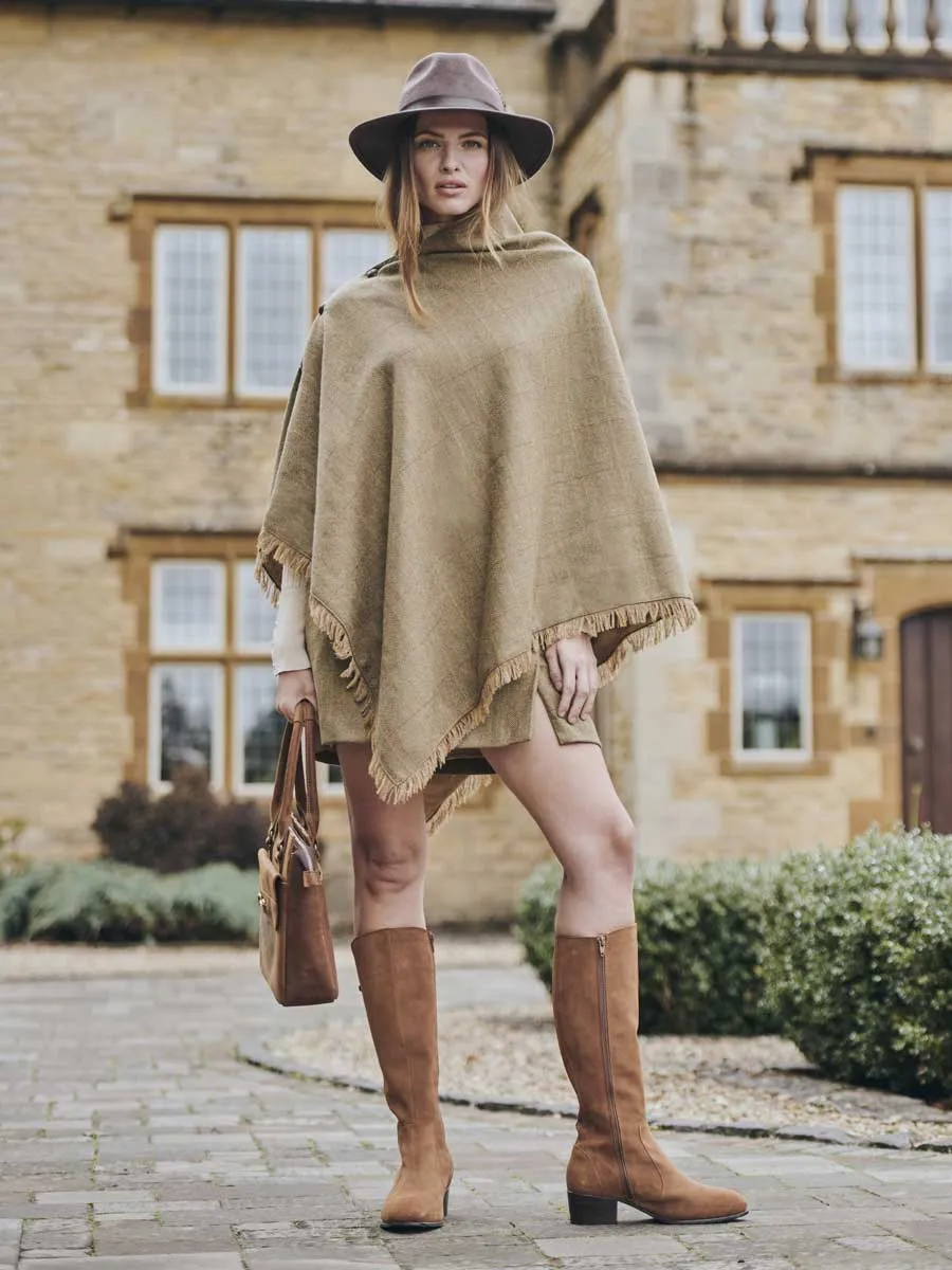 DUBARRY Hazelwood Ladies Tweed Poncho - Elm