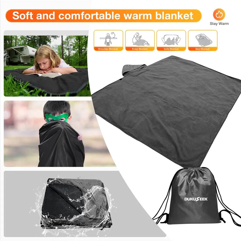 DUKUSEEK Hooded Stadium Blanket for Kids Waterproof Sandproof for Sporting Events, Camping, Picnic