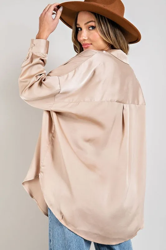 Eesome Fyne & Dandie Satin Loose Blouse