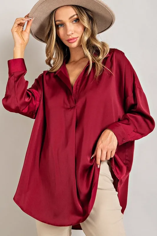 Eesome Fyne & Dandie Satin Loose Blouse