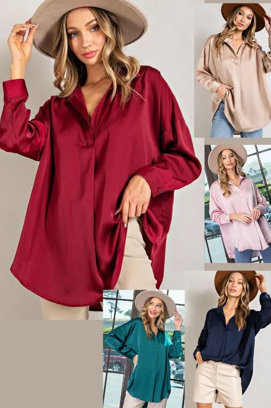 Eesome Fyne & Dandie Satin Loose Blouse