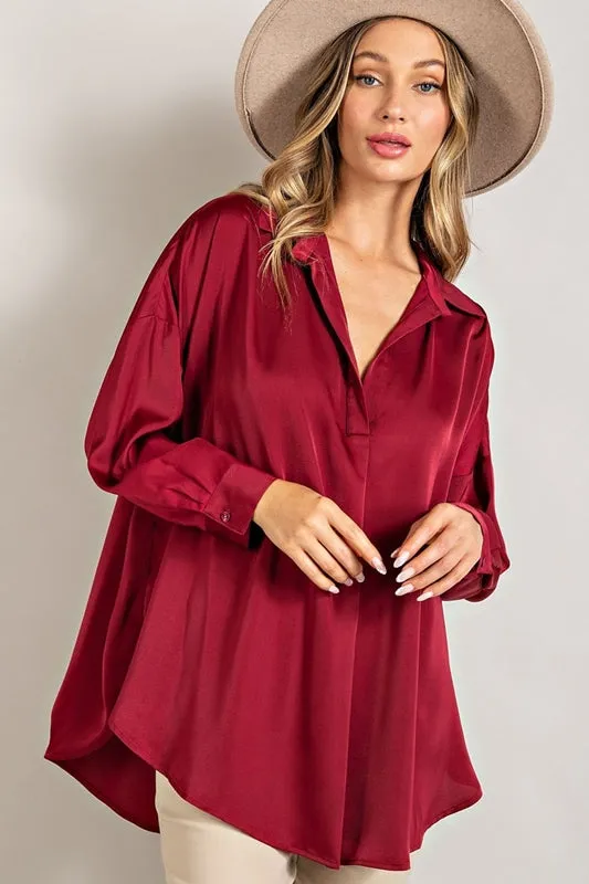 Eesome Fyne & Dandie Satin Loose Blouse