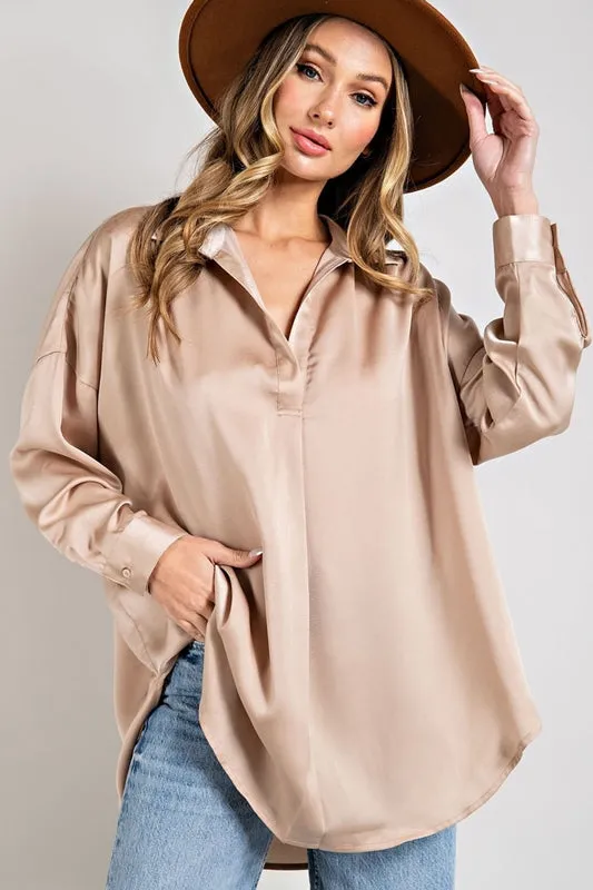 Eesome Fyne & Dandie Satin Loose Blouse