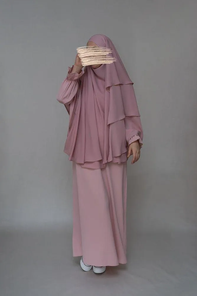 Elegant Pink Abaya Set for Comfort and Style