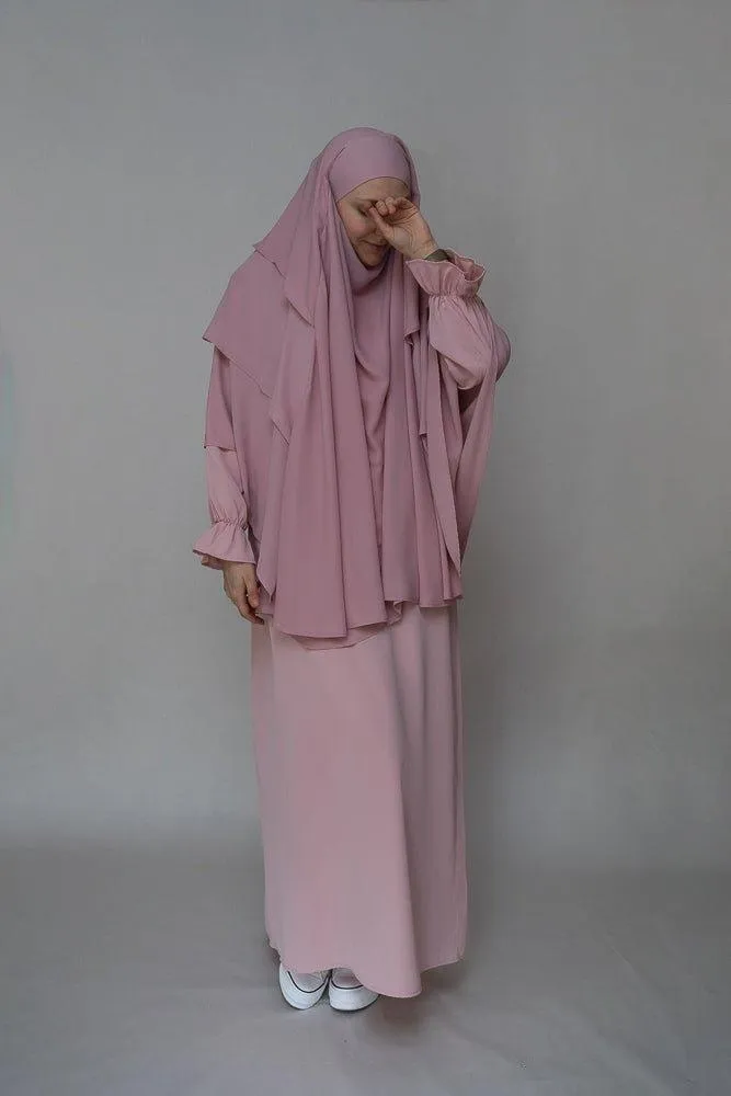 Elegant Pink Abaya Set for Comfort and Style