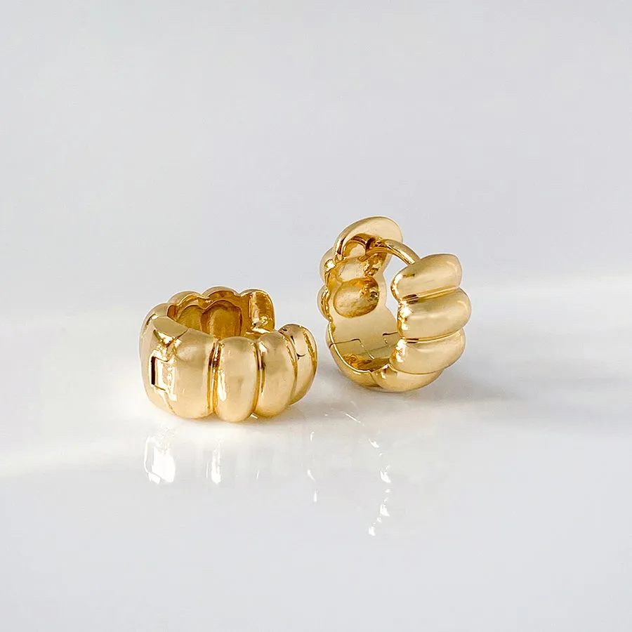 Eloise Gold 7mm Chubby Baby Huggie Earrings