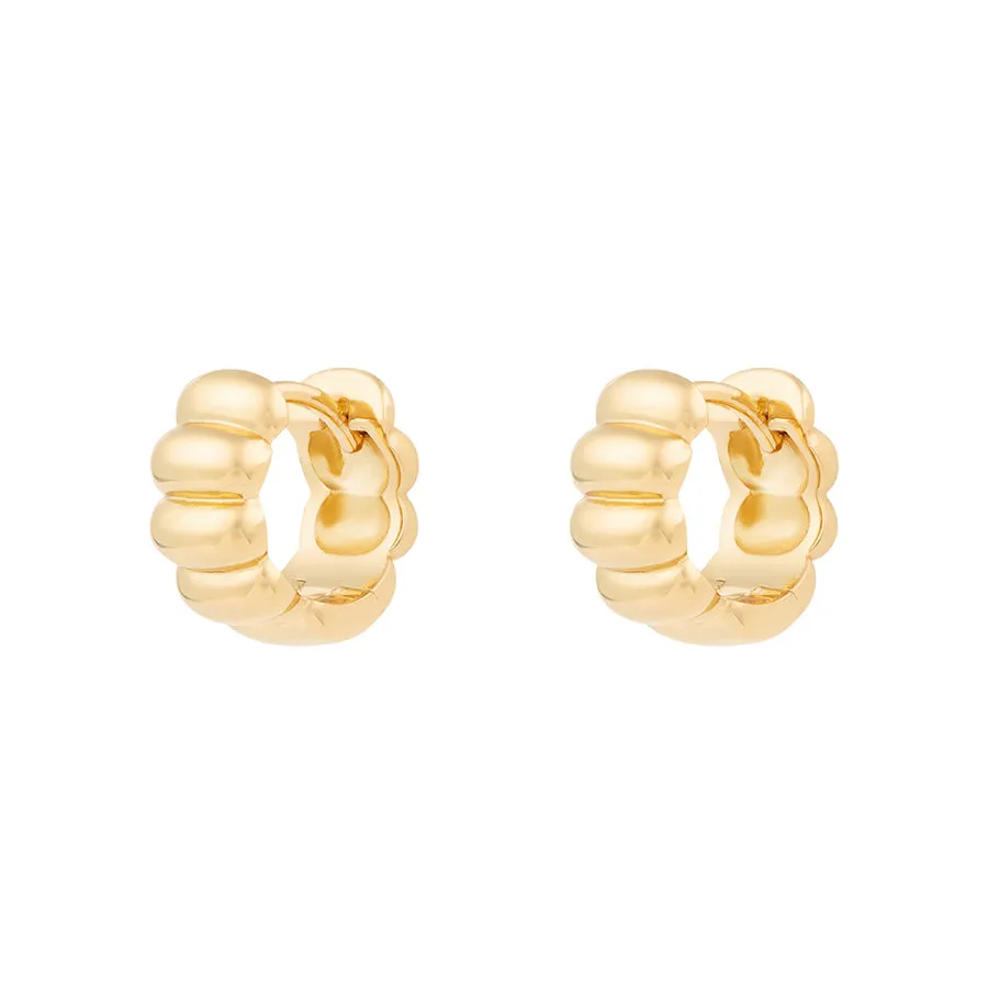 Eloise Gold 7mm Chubby Baby Huggie Earrings