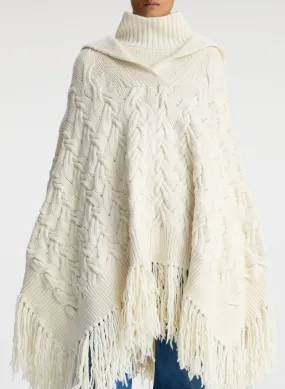 Emilia Wool Cable Poncho