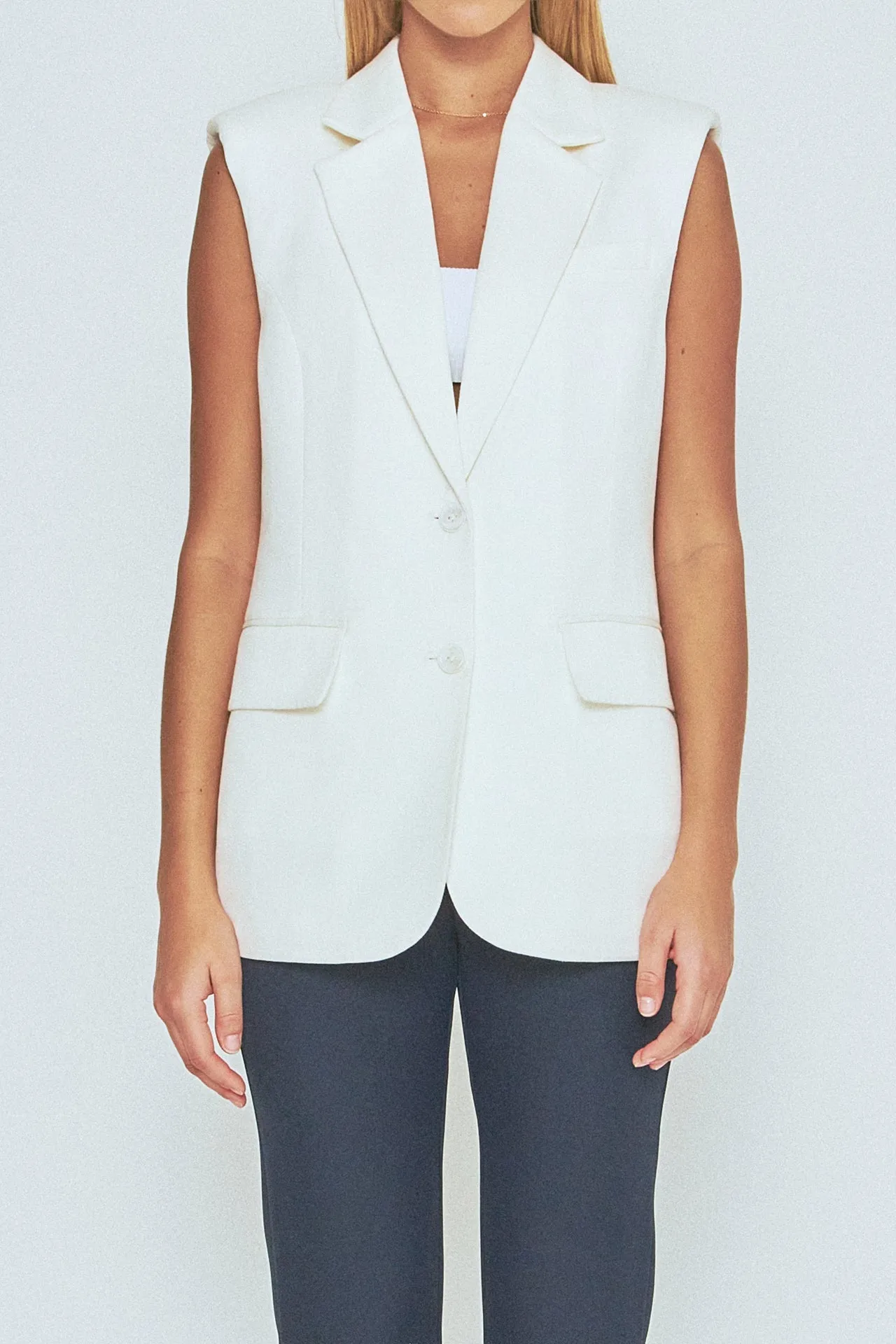 Endless Rose - Linen Oversize Vest Blazer