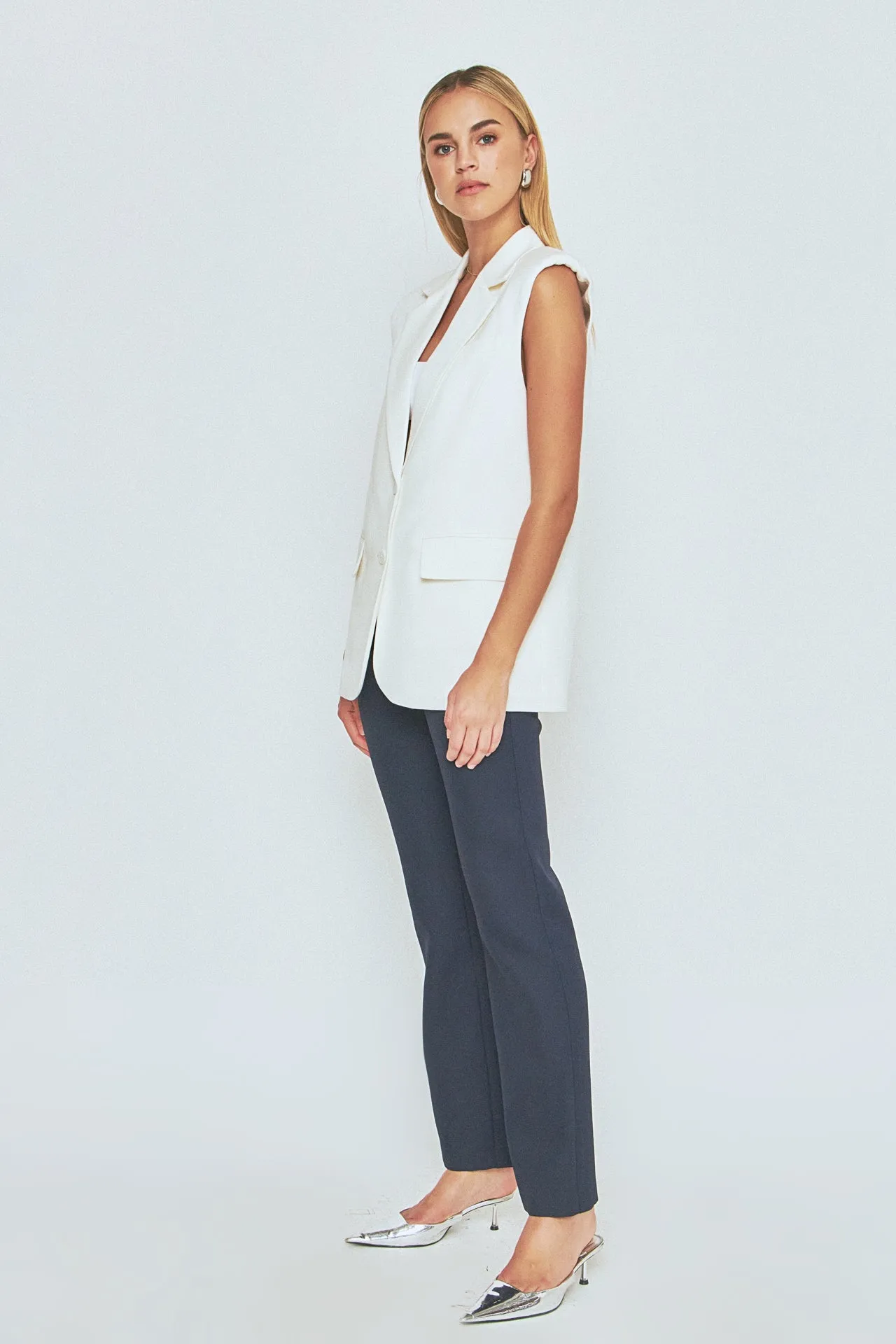 Endless Rose - Linen Oversize Vest Blazer