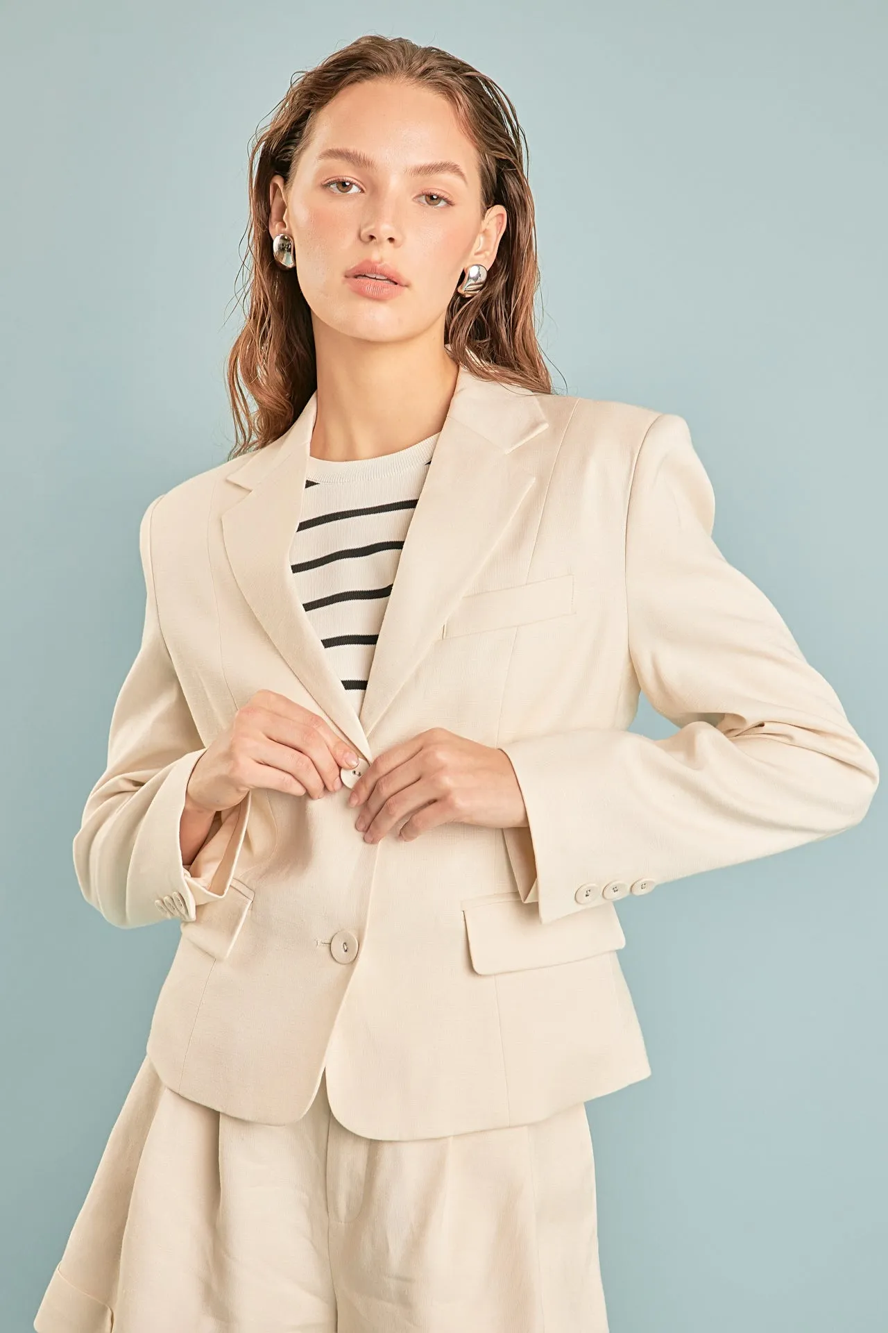 Endless Rose - Linen Two Buttoned Blazer