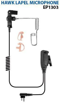 EP1307QR, Hawk, Lapel Mic, w/Quick Release fits Harris M/A COM