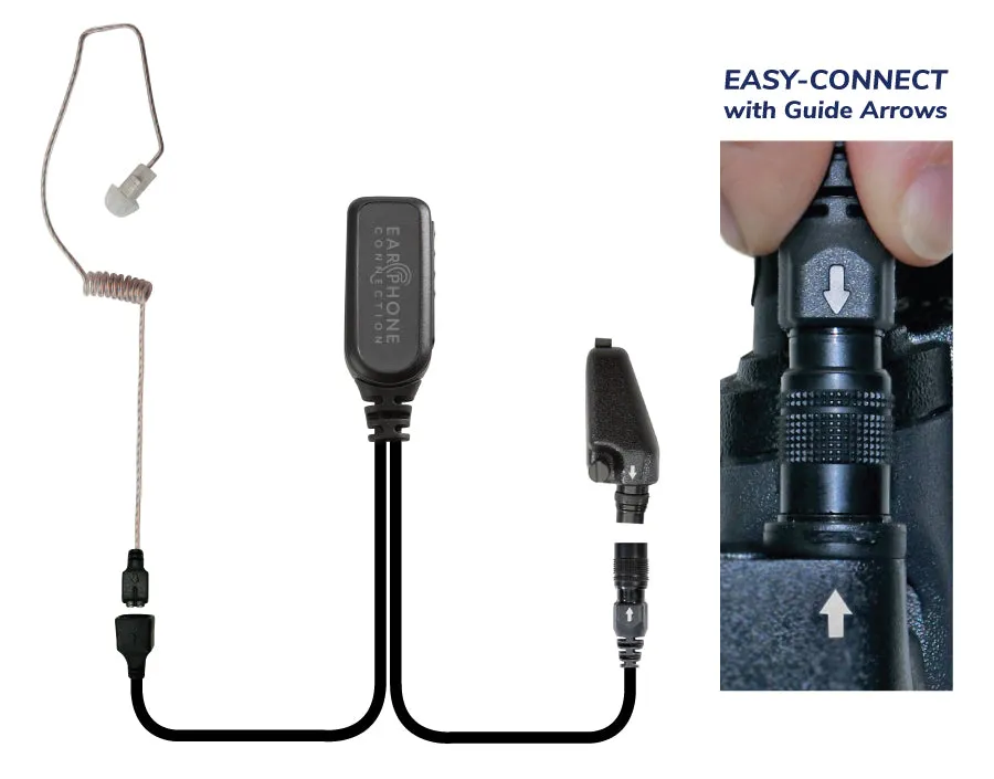 EP1311EC-W Whisper Hawk EC Covert Lapel Microphone fits Kenwood Multi-Pin