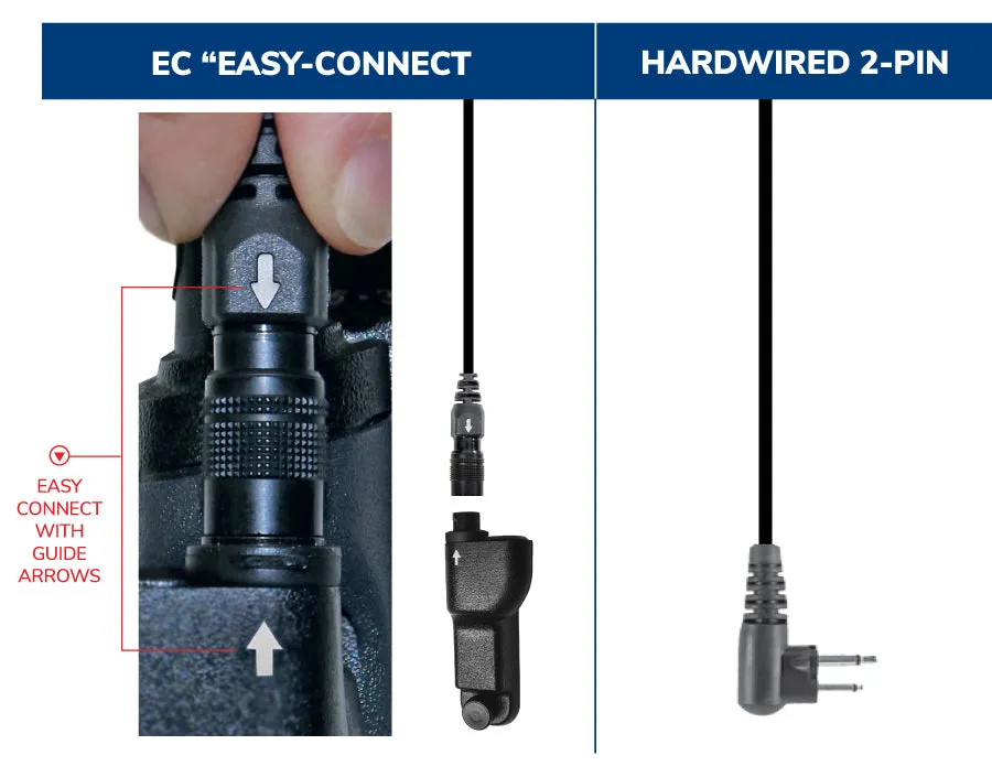 EP1311EC-W Whisper Hawk EC Covert Lapel Microphone fits Kenwood Multi-Pin