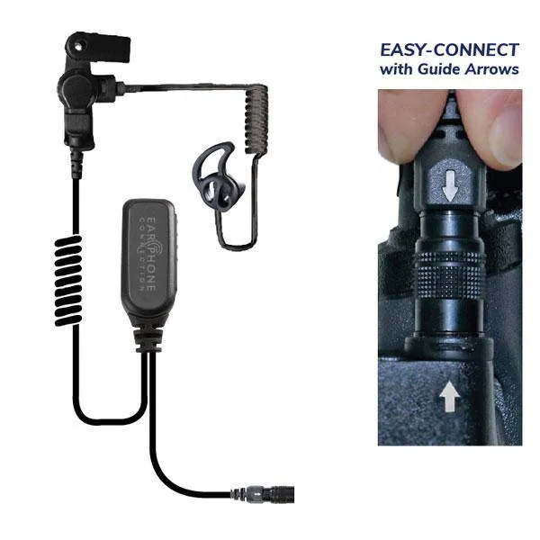 EP1323ECBT, Hawk Black Diamond Tactical Lapel Microphone, w/Easy-Connect fits Motorola XTS/Jedi