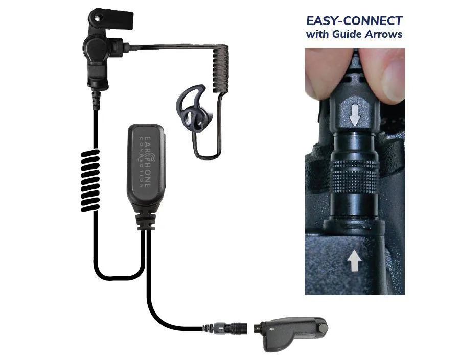 EP1334ECBT Hawk Black Diamond Tactical Lapel Microphone, w/Easy-Connect fits Motorola APX/TRBO