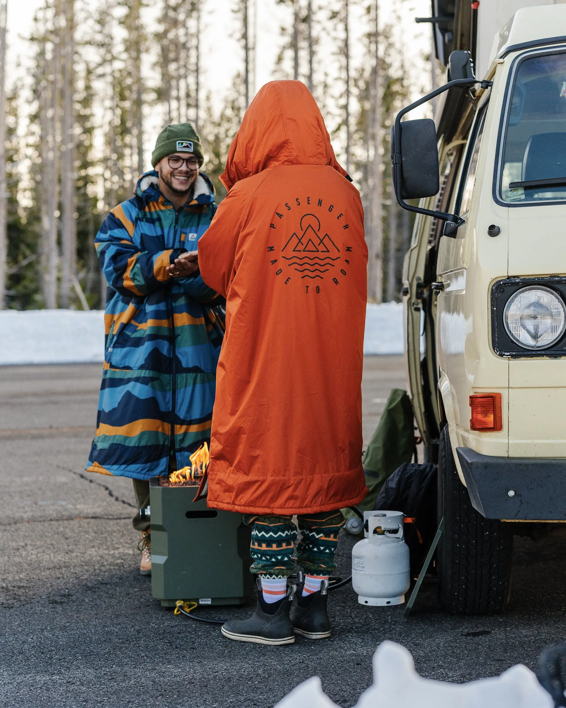 Escapism Recycled Sherpa Lined Changing Robe - Rust