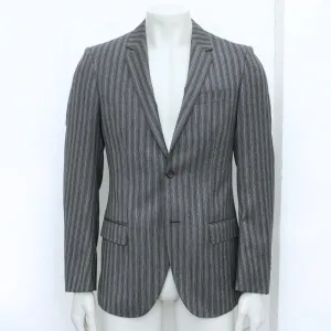 Fine Striped Wool Blazer Jacket