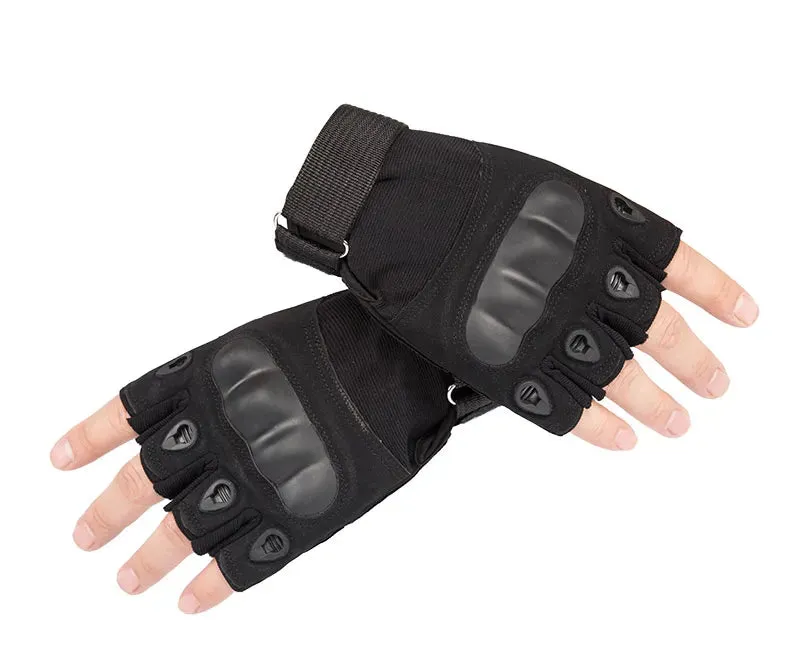 Fingerless Men's Gloves Hard Knuckle Military Tactical Gloves Outdoor Sports Hunting Airsoft Motorcycle Cycling Glove HalfFinger