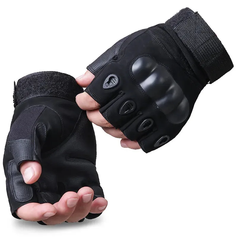 Fingerless Men's Gloves Hard Knuckle Military Tactical Gloves Outdoor Sports Hunting Airsoft Motorcycle Cycling Glove HalfFinger