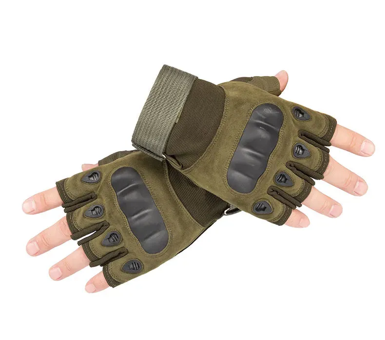 Fingerless Men's Gloves Hard Knuckle Military Tactical Gloves Outdoor Sports Hunting Airsoft Motorcycle Cycling Glove HalfFinger