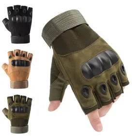 Fingerless Men's Gloves Hard Knuckle Military Tactical Gloves Outdoor Sports Hunting Airsoft Motorcycle Cycling Glove HalfFinger