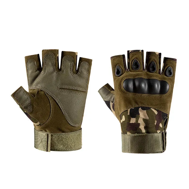 Fingerless Men's Gloves Hard Knuckle Military Tactical Gloves Outdoor Sports Hunting Airsoft Motorcycle Cycling Glove HalfFinger