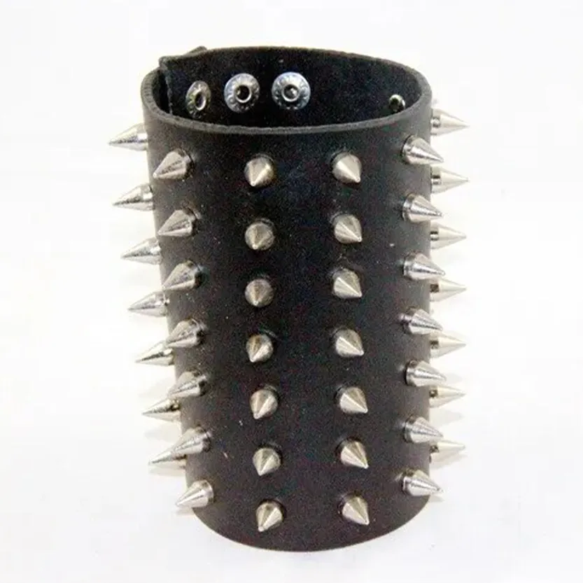 Funki Buys | Bracelets | Unisex Leather Spiked Wristband