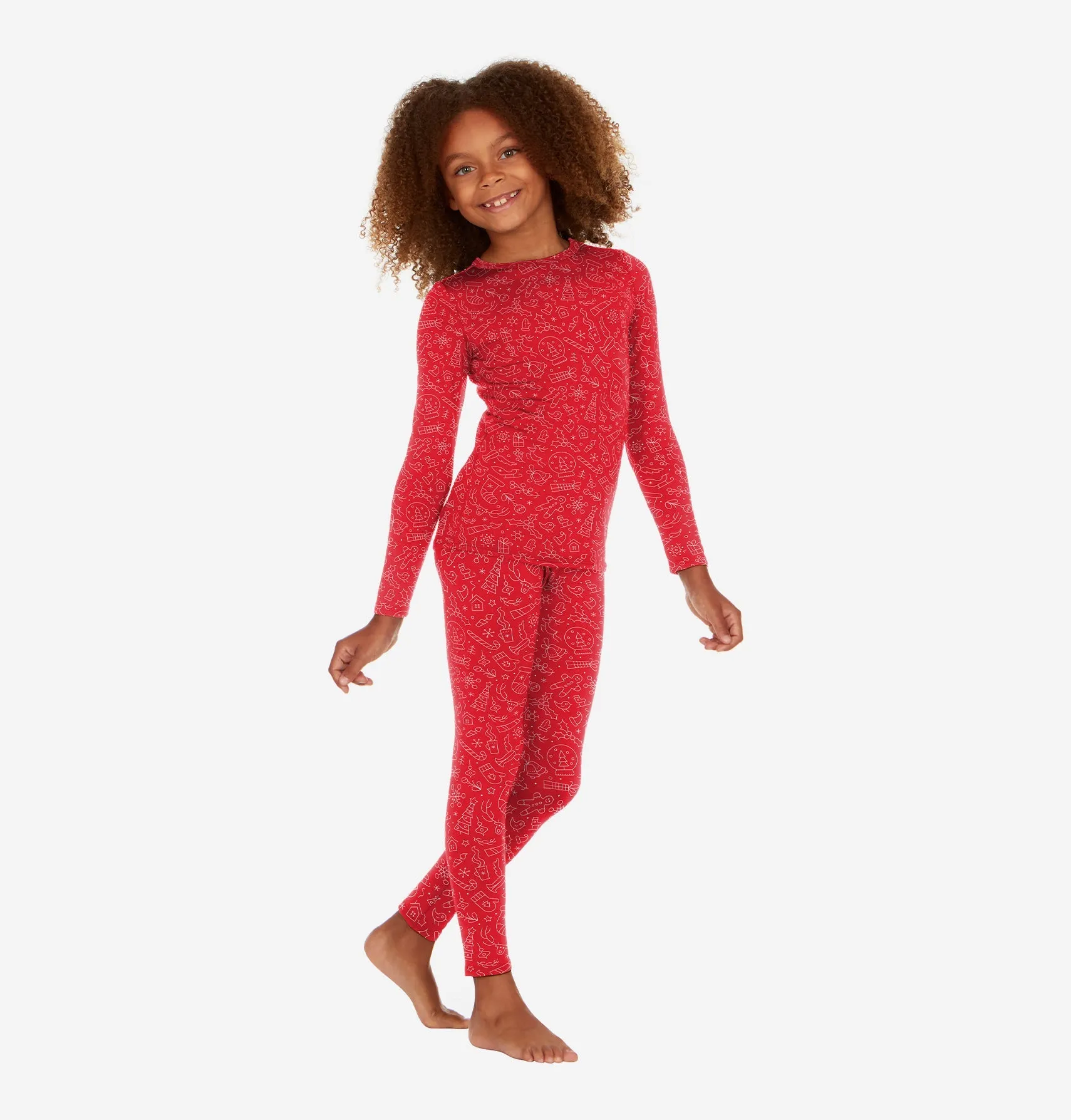 Girl's Print Thermal Set