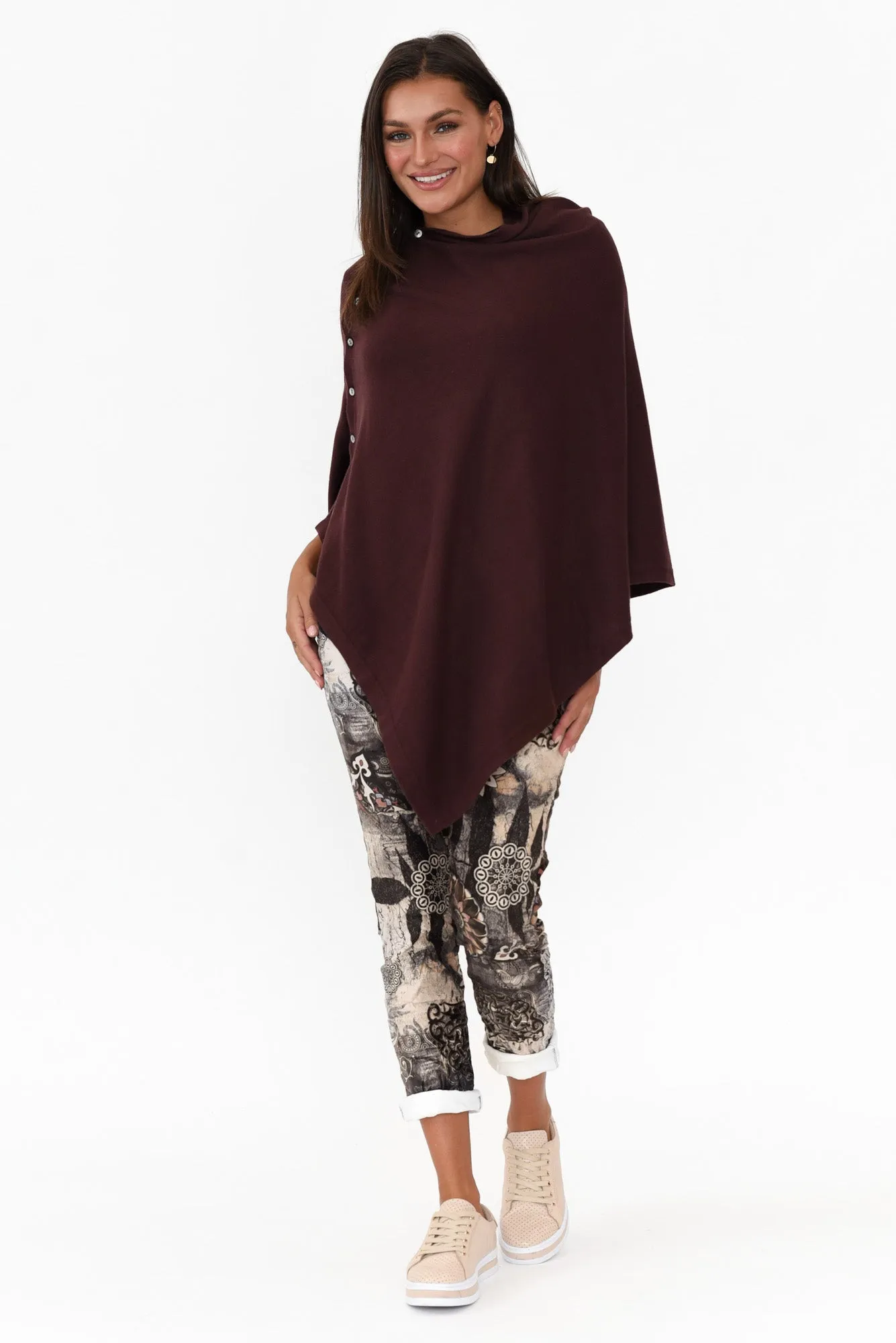 Gisele Brown Button Up Poncho